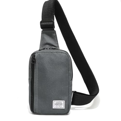 JEMINAL Shoulder Crossbody Bag Hiking Backpack Travel Bag Men Women Sling Backpack Multifunctional - color: Dark Gray
