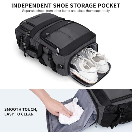 WITZMAN Carry on Travel Backpack for Men Nylon Business Laptop Backpack - color: Silvery Grey