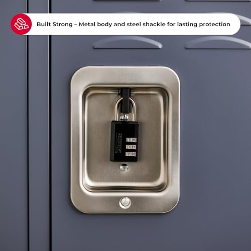 Master Lock Combination Padlock, Resettable 3-Digit Code 2-Pack 647BLKEC2