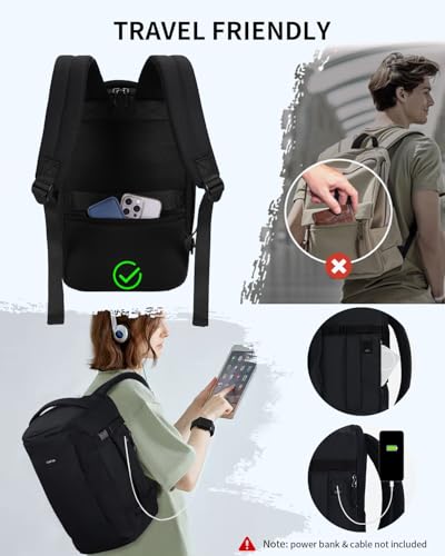 ECOHUB Travel Backpack for Men, Flight Approved Carry On Bag, Personal Item for Airplane Travel, Fits 17.3" Laptop, 30L Business Weekender, Black - color: Black