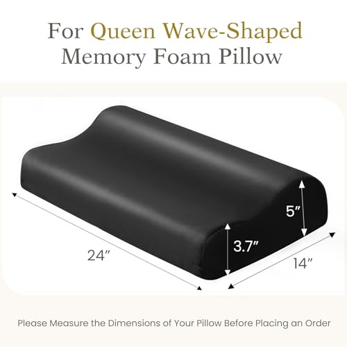 Cooling Contour Cervical Pillowcase, Black, 24x14x5/3.7 Inches, 1 Piece - color: Black