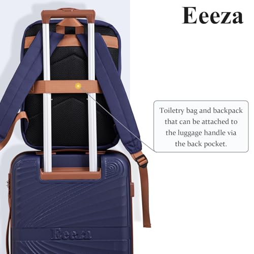 Eeeza Carry On Luggage Set Suitcase 3 Piece,Green(20"/BP/TB) - color: Green