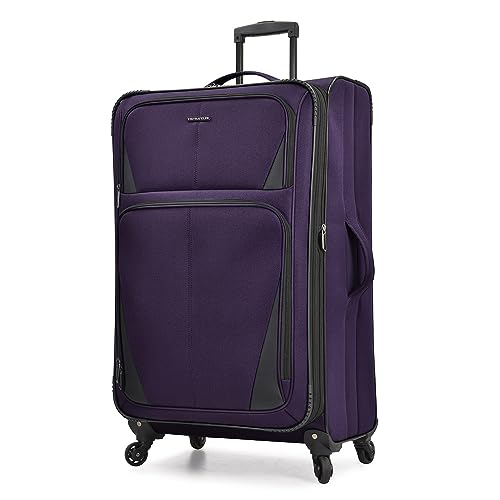 U.S. Traveler Aviron Bay Expandable Softside Luggage with Spinner Wheels, Purple, Large 31-Inch - color: Purple, size: Large 31-Inch