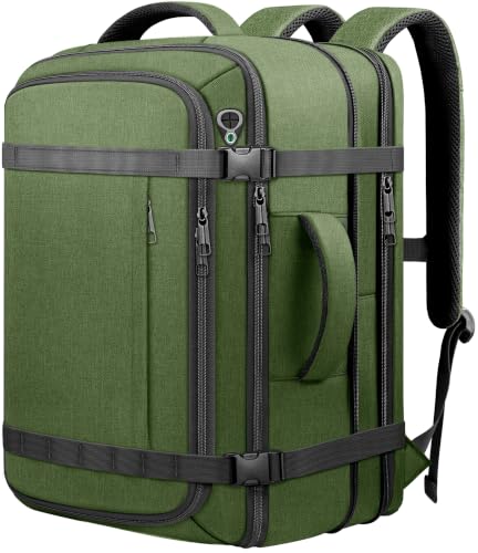 Travelability 1-7 DAYS Expandable Carry On Anti Theft Water Resistant - color: Green, size: 18.4inch - 23.2"x14.9"x9.4"(+3.5")