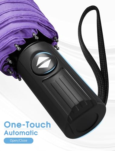 Yoobure Travel Compact Umbrellas for Rain, UV Umbrella for Sun Protection - color: Dark Purple