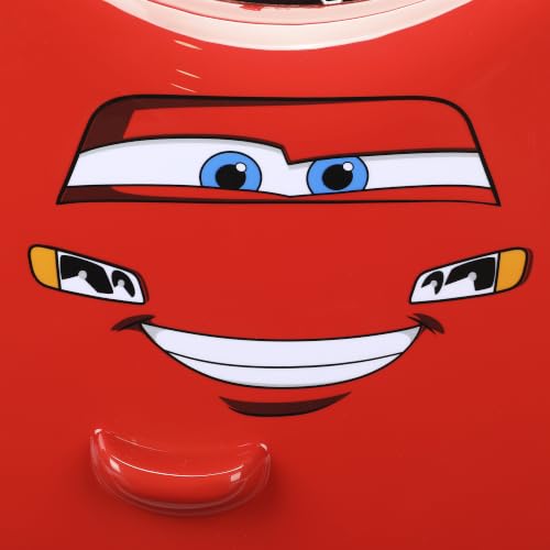 Bioworld Cars Kids Luggage 15" Ride-On Travel Bag for Boys and Girls - color: Cars Smiley Red