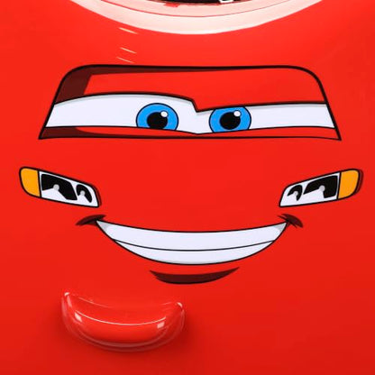 Bioworld Cars Kids Luggage 15" Ride-On Travel Bag for Boys and Girls - color: Cars Smiley Red