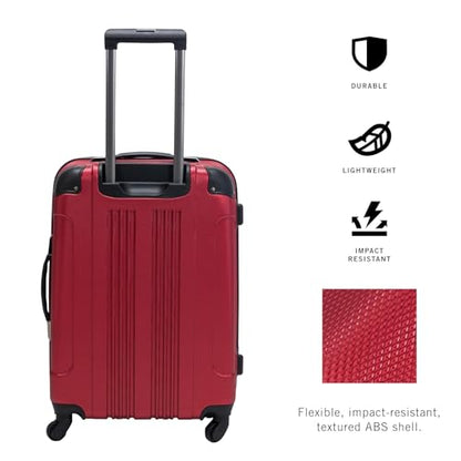 Kenneth Cole REACTION Out of Bounds Lightweight Hardshell 4-Wheel Spinner Luggage, Scarlet Red, 24-Inch Checked - color: Scarlet Red, size: 24-Inch Checked