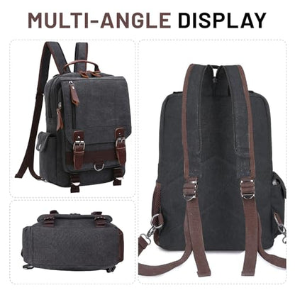 mygreen Canvas Cross Body Messenger Bag Shoulder Sling Backpack Travel Rucksack - color: Coffee-zipper Shoulder