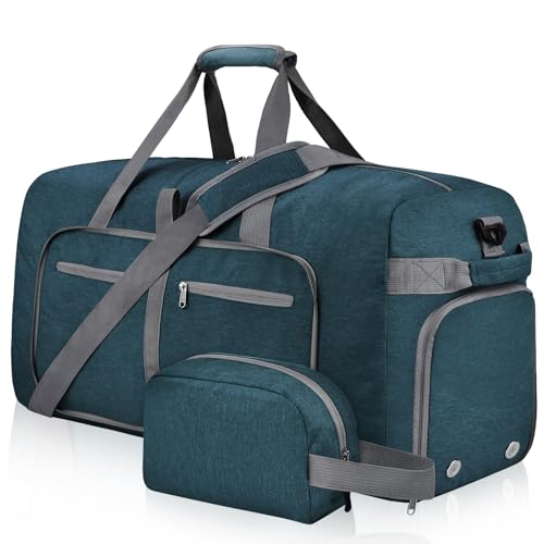 Felipe Varela Foldable Duffle Bag for Travel Weekend Overnight Gym Camping - color: E Green, size: 85L