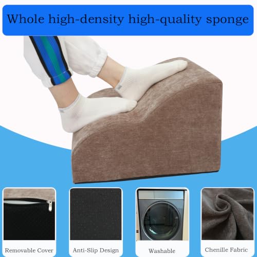 Foot Rest for Under Desk at Work.Multifunctional 3-Tier Foot Stool - color: Brown