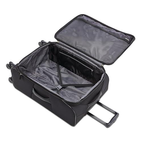 American Tourister 4 KIX 2.0 Expandable Softside Luggage with Spinner Wheels, 24 SPINNER, BLACK - color: Black, size: 24 SPINNER