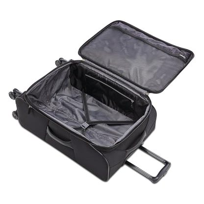 American Tourister 4 KIX 2.0 Expandable Softside Luggage with Spinner Wheels, 24 SPINNER, BLACK - color: Black, size: 24 SPINNER