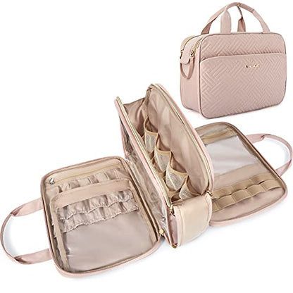 BAGSMART Toiletry Bag for Women, Large Capacity Water-resistant, Pink - color: Pink, size: Large