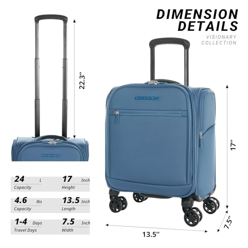 Verage Underseat Carry On Luggage with Wheels,14-Inch,Coast Blue - color: Coast Blue, size: 14-Inch Compact Underseat