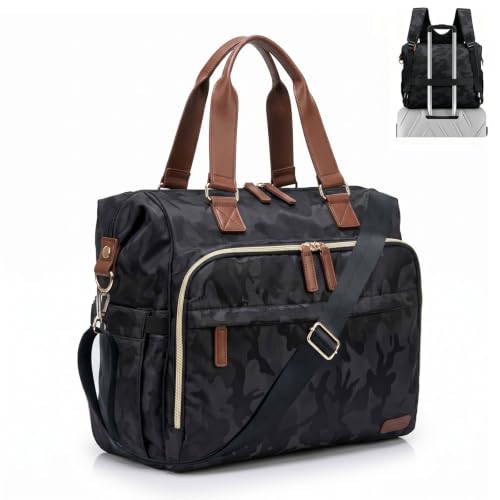 Diaper Bag Backpack Mommy Bag Large Capacity Diaper Backpack Travel Essential Baby Diaper Bag for Mom and Dad, Black (Camo Black) - color: Camo Black