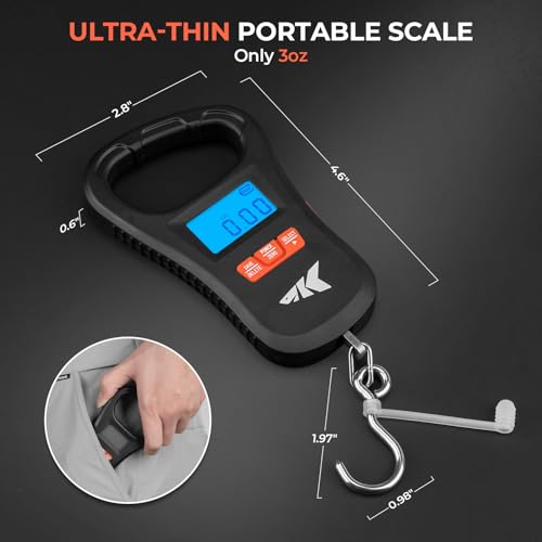 KastKing ToughTide USB Charging Fishing Scale, Fishing Gear, Black - color: Black