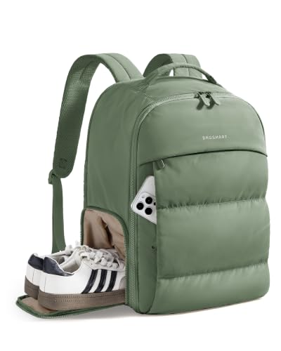 BAGSMART Travel Backpack for Women, Gym Backpack with Shoe Compartment - color: Sage