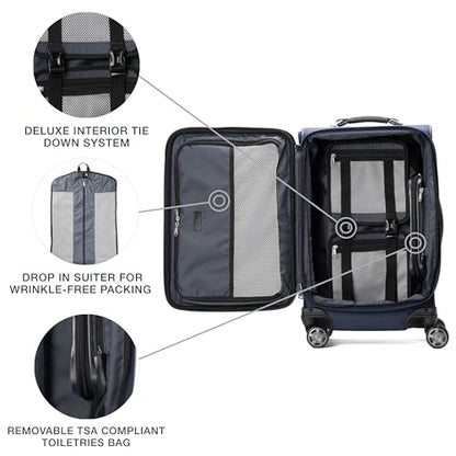 Travelpro Platinum Elite Softside Spinner Set, Dark Blue, 2-Piece (21/25) - color: Dark Blue, size: 2-Piece Set (21/25)
