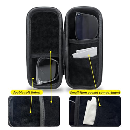 double eyeglass case sunglasses case EVA hard shell with Zipper Closure eyeglass travel case for Vehicle