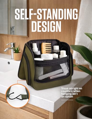 VENTURE 4TH Hanging Travel Toiletry Bag, 18 Compartments - Dark Green - color: Dark Green