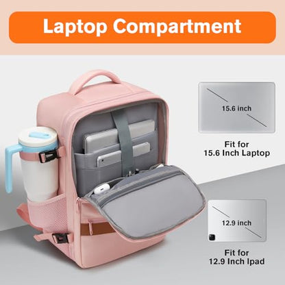 Exquisite Travel Laptop Backpack, Flight Approved Size Carry on Bag (25L) - color: Pink, size: L (7x11x16.8")