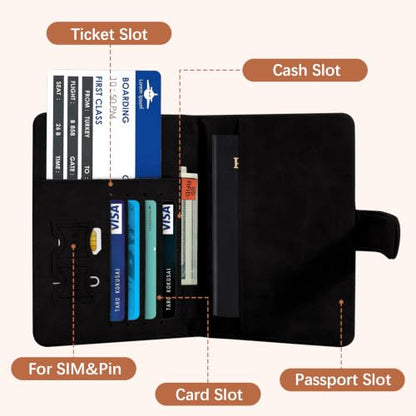 Cat Passport Holder for Travel Essentials, RFID Blocking Wallet Case - color: Cat Fine