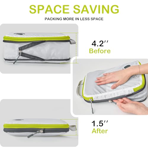 Cipway Compression Packing Cubes for Travel (3 Piece,White) - color: White, size: 3PCS