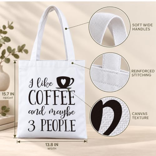 Funny Canvas Tote Bag, Reusable Playful Shoulder Bag, Whimsical Carryall for Shopping Commute Beach - color: Coffee 01