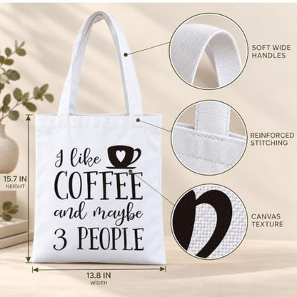 Funny Canvas Tote Bag, Reusable Playful Shoulder Bag, Whimsical Carryall for Shopping Commute Beach - color: Coffee 01