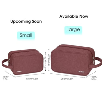 Narwey Travel Toiletry Bag for Women, Dopp Kit Men, Bathroom, Medicine Bag - color: A-Jujube Red