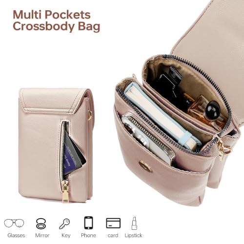 Small Crossbody Purses Rfid Crossbody Phone Purse for Women Travel - color: Apricot