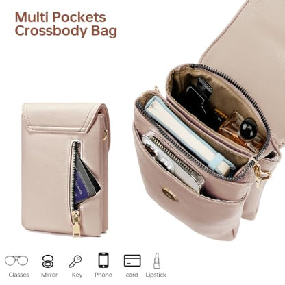 Small Crossbody Purses Rfid Crossbody Phone Purse for Women Travel - color: Apricot
