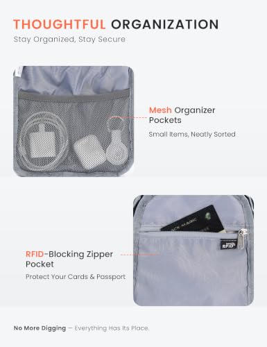 SKYSPER Sling Bag RFID Cross Body Bag Anti Theft Crossbody Backpack Travel Shoulder Daypack(Blue) - color: Blue