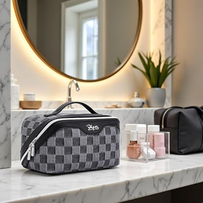 BOYATU Travel Makeup Bag Cosmetic Bags for Women: 3-Piece Makeup Bag Set - color: D-2-Black