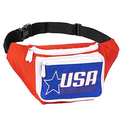 SoJourner Waterproof Fanny Pack, USA Retro - color: USA Retro - Red, White, Blue