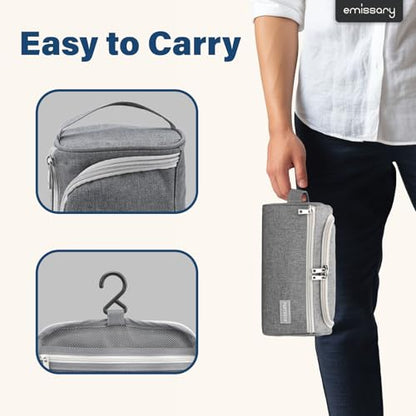 Pantheon Hanging Travel Toiletry Bag for Men, Dopp Kit - Gray - color: Grey