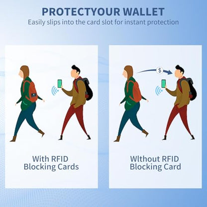 2 Pack RFID Blocking Card, Contactless NFC Debit Credit Card Passport Protector,Entire Wallet Purse Protect - color: 2 Pcs Black