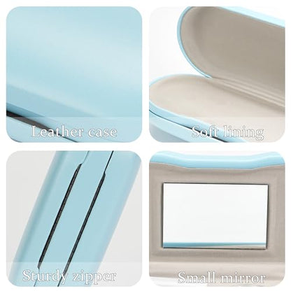 Eyeglass Case Double Sided Travel Size Portable Contact Lens Box 2 in 1 - color: E-Blue