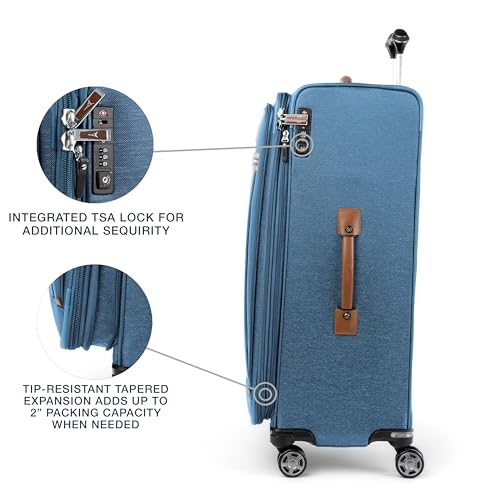 Travelpro Platinum Elite Checked Luggage Spinner, Coastal, 29-Inch - color: Coastal Blue, size: Checked-Large 29-Inch