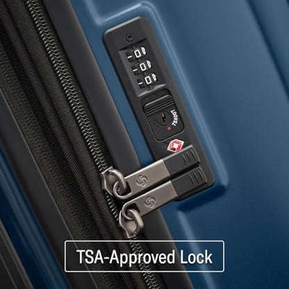 Samsonite Octiv Lightweight Hardshell 3-Piece Luggage Set (20/24/28) - Durable & Impact Resistant, 360° Aero Trac Spinner Wheels, Adjustable Telescopic Handle, Expandable, TSA Approved Lock - Blue - color: Blue Denim, size: 3-Piece Set (20/24/28)