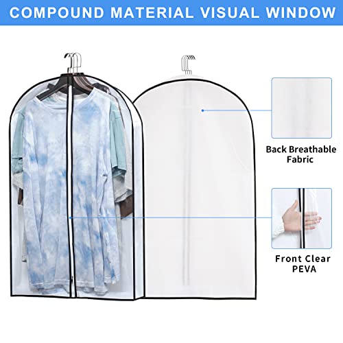 Mskitchen Hanging Clothes Storage with 4" Gusseted Garment Covers (Set of 6) - Clear Suit, Sweater, Shirt, Jacket Protectors for Closet - 24"x 32"x 4" / 6 Pack - size: 24"x32"x4"/ 6 Pack