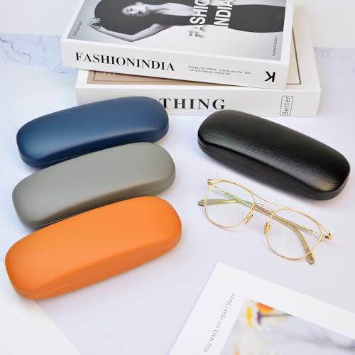 Glasses Case 4 Pack,Eyeglass Case Hard Shell for Women Men,Eye Glass Cases