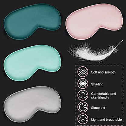 BBTO 4 Pack Silk Sleep Eye Mask, Multicolor - color: Multicolor