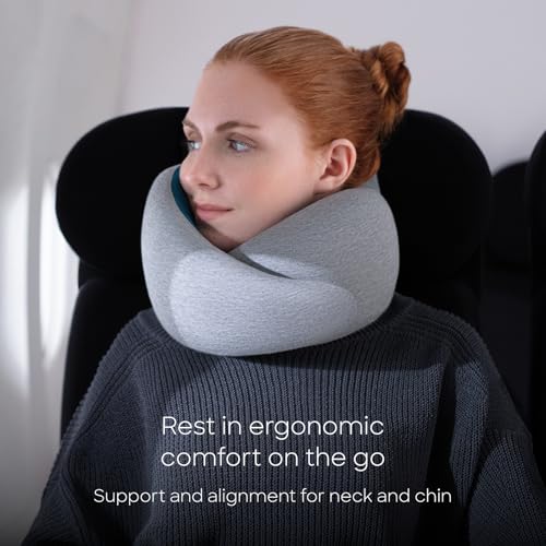 Ostrichpillow GO Travel Pillow, 360° Memory Foam Support, Soft & Washable - color: Meadow