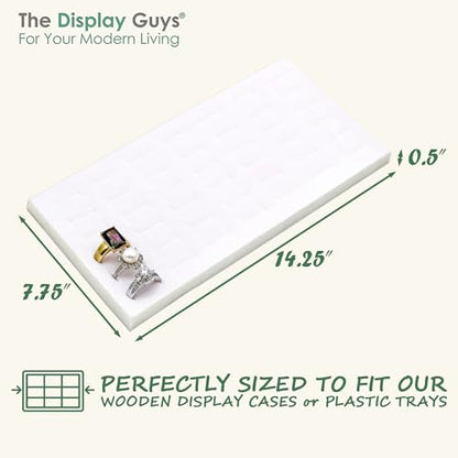 The Display Guys 2-Pack 72-Ring Jewelry Tray Insert, White - color: White, size: Ring Slots - 72