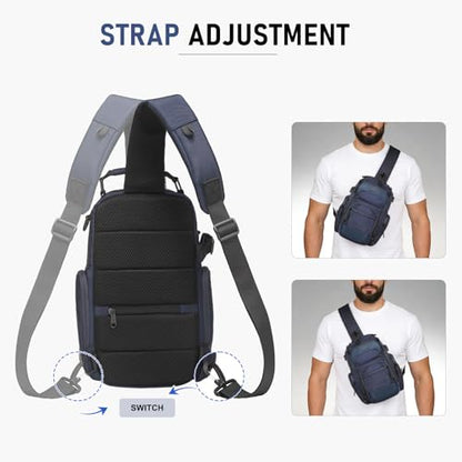 Sling Bag for Men Travel Crossbody Bag Men Casual Chest Pack - color: Blue