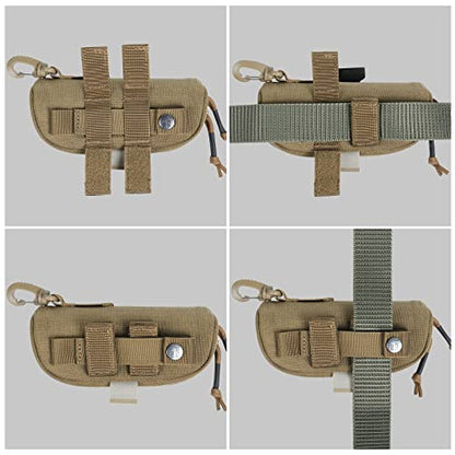 ONETIGRIS Hard Shell Sunglasses Case MOLLE Tactical Eyeglasses Pouch - color: Green