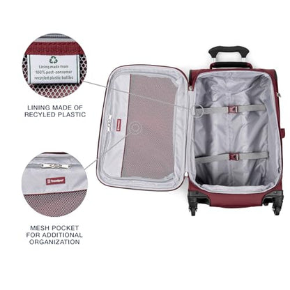 Travelpro Maxlite 5 Softside Carry-On Luggage Spinner, Red, 21-Inch - color: Burgundy, size: Carry-on 21-Inch