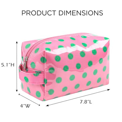 PVC Striped Clear Coated Waterproof Makeup Bag(06Pink Green) - color: 06Pink Green